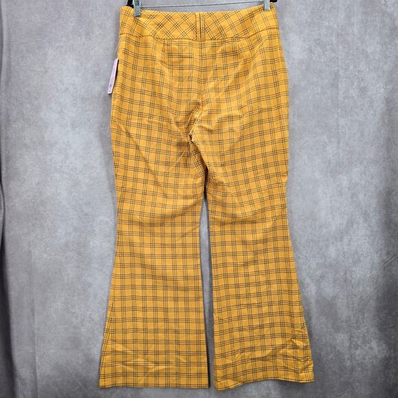 Wild Fable Yellow Plaid Straight Boho Flare Wide Leg Dress Bottom Pants Plus 16 - Picture 5 of 8